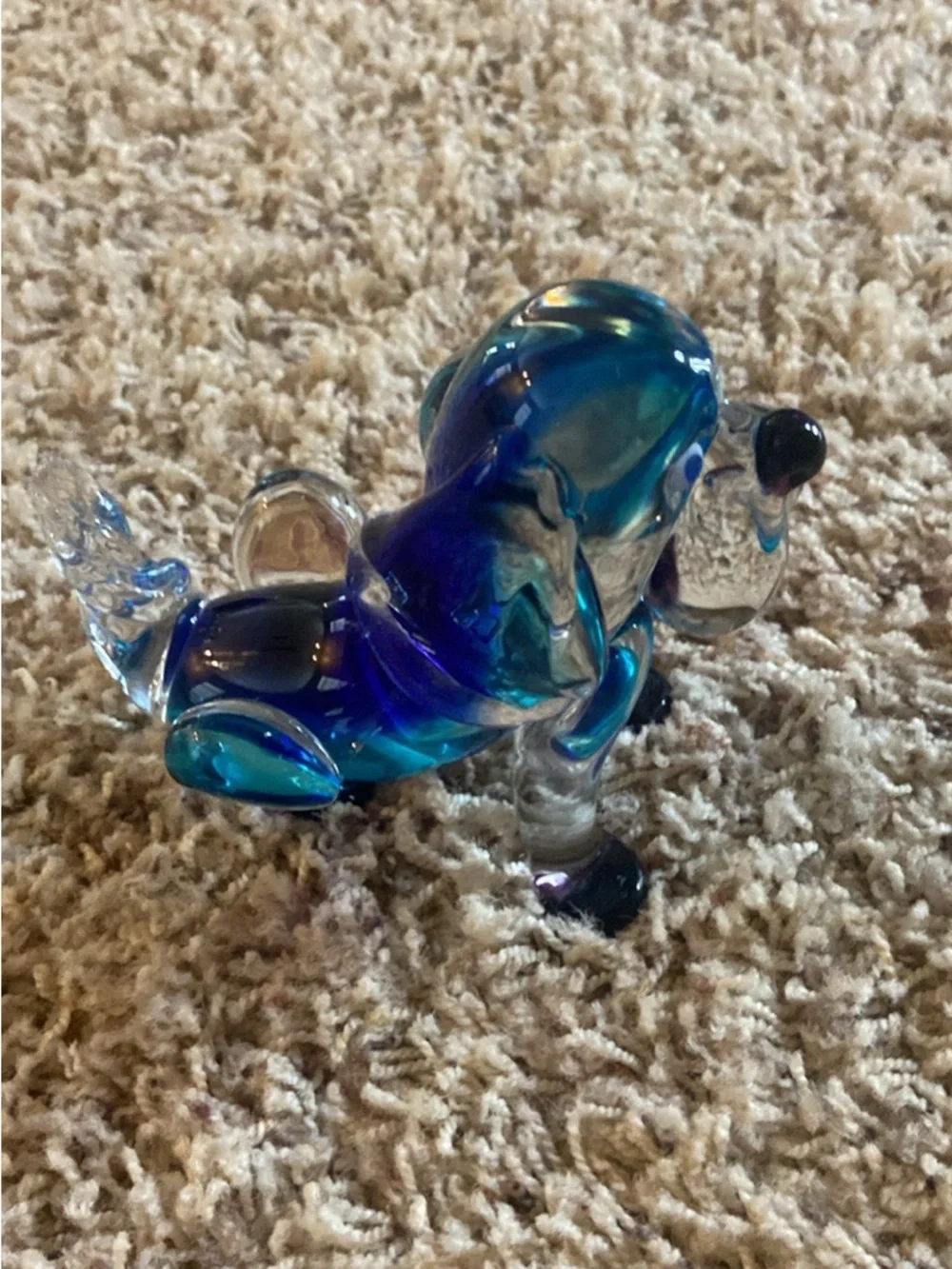 Vintage Murano Glass Dog Figurine and Murano glass bracelet